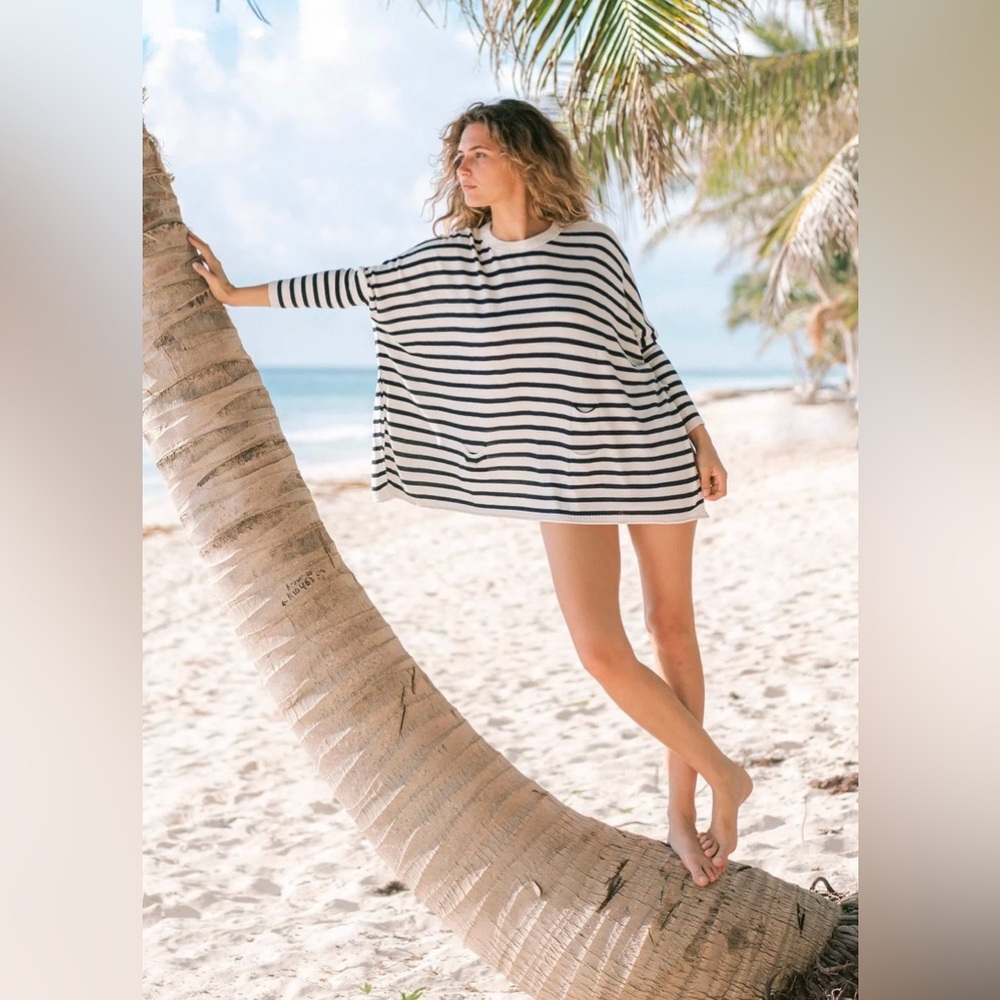 MERSEA $108 CATALINA STRIPED BEACHY SWEATER TOP